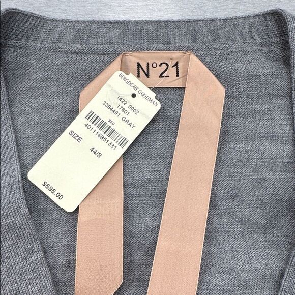 Stylish Gray Cardigan with Beaded Details - Picture 6 of 10